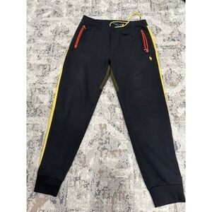 Polo Ralph Lauren Men's Blue Multi Polo RL67 Double Knit Jogger Pants Medium